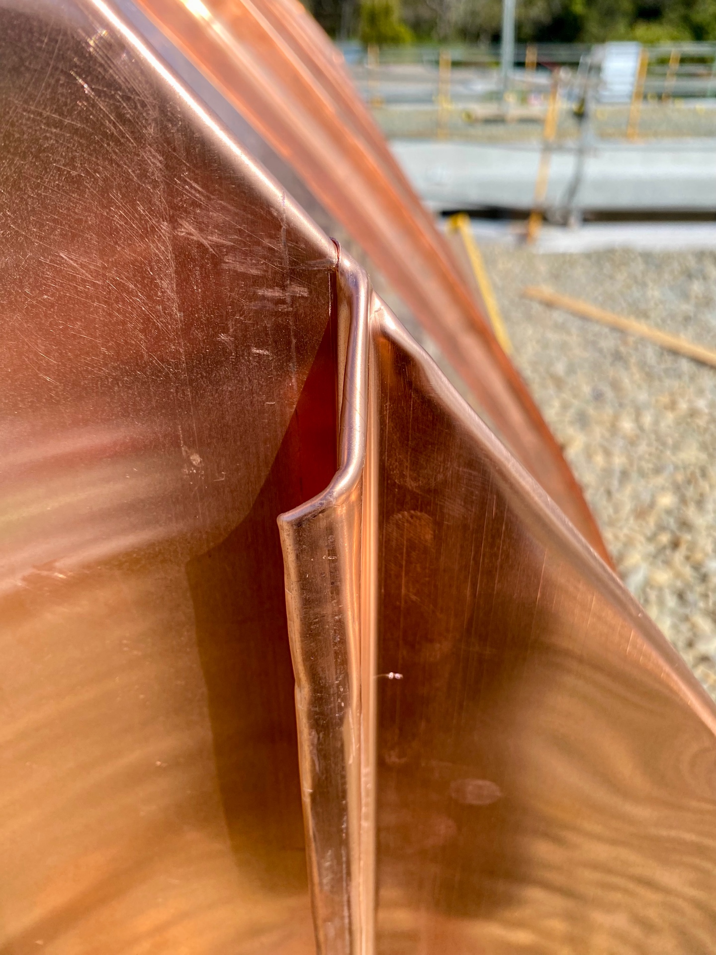 Arrawarra Headland — Standing Seam Detail — Copper seam detail in Arrawarra Headland, NSW
